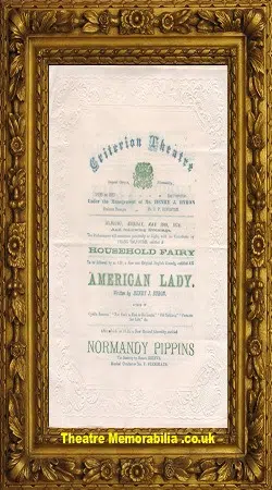 London Criterion Theatre – American Lady – 1874