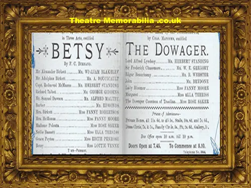 London Criterion Theatre - Betsy - 1888