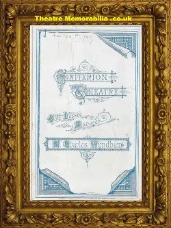 London Criterion Theatre – Caste – 1889
