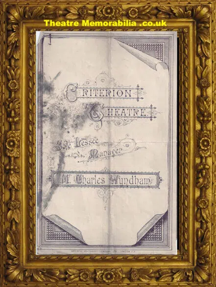 London Criterion Theatre – The Candidate – 1885