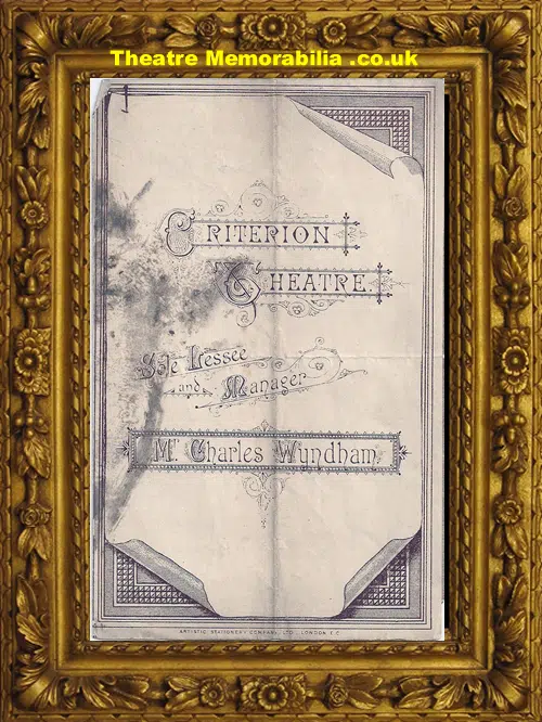 London Criterion Theatre - The Candidate - 1885