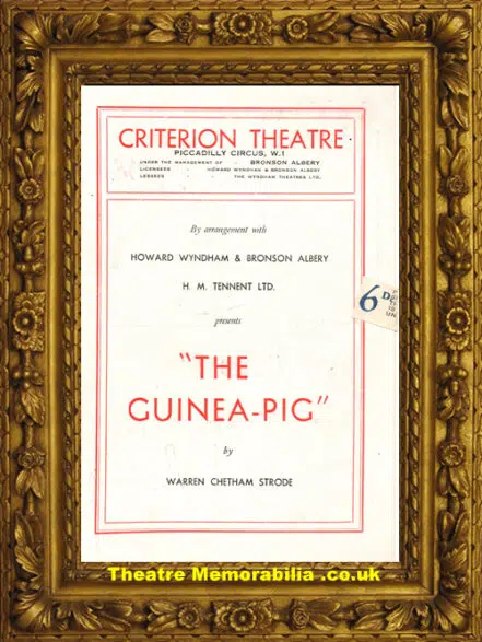London Criterion Theatre – The Guinea Pig – 1946