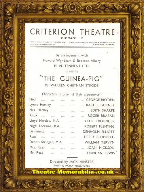 London Criterion Theatre - The Guinea Pig - 1946