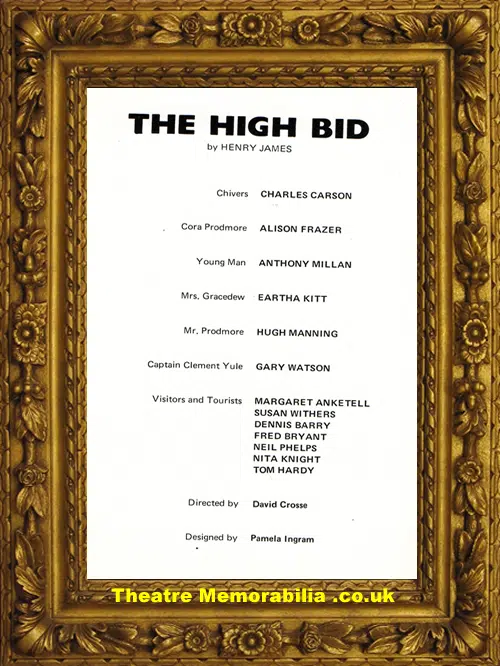 London Criterion Theatre - The High Bid - 1970 - Eartha Kitt