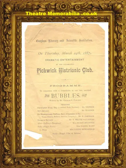 London Croydon Literary + Scientific Insti – Pickwick – 1887