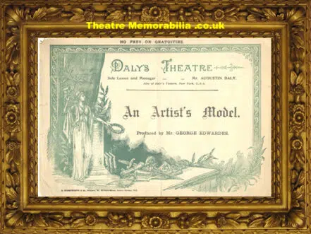 London Daly’s Theatre – An Artist’s Model – 1895