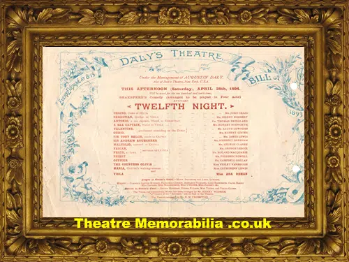 London Daly's Theatre - Twelfth Night - 1894