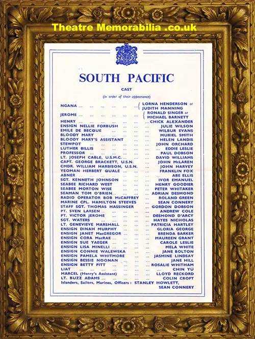 London Drury Lane Theatre - South Pacific - 1953 - James Bond