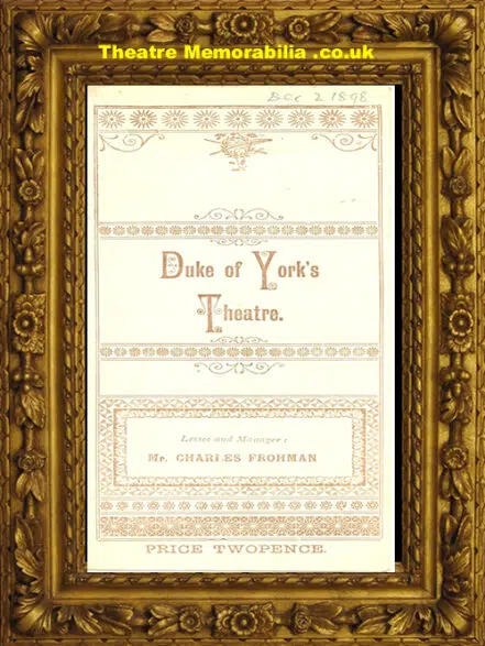 London Duke Of York Theatre – Adventure Of Lady Ursula – 1898