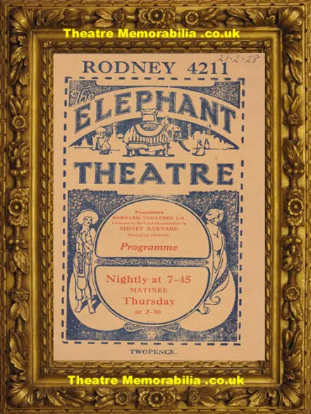 London Elephant Theatre – Sweeney Todd – 1928