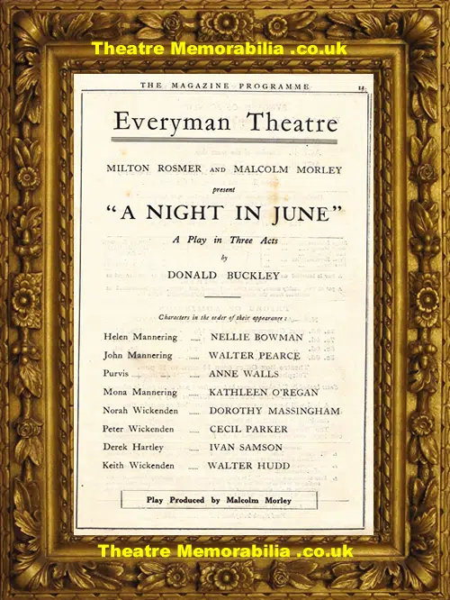 London Everyman Theatre - A Night In June - 1928