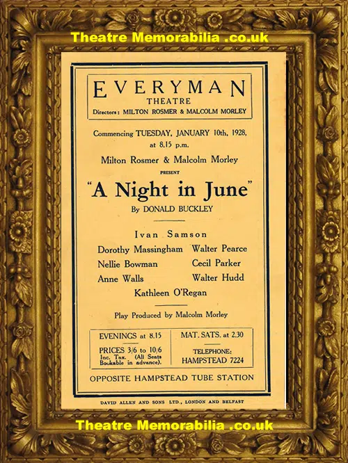 London Everyman Theatre - A Night In June - 1928