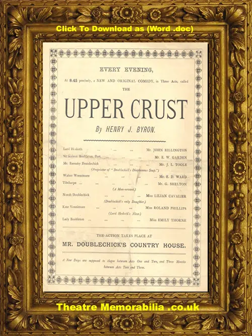 London Folly Theatre - Upper Crust - 1880