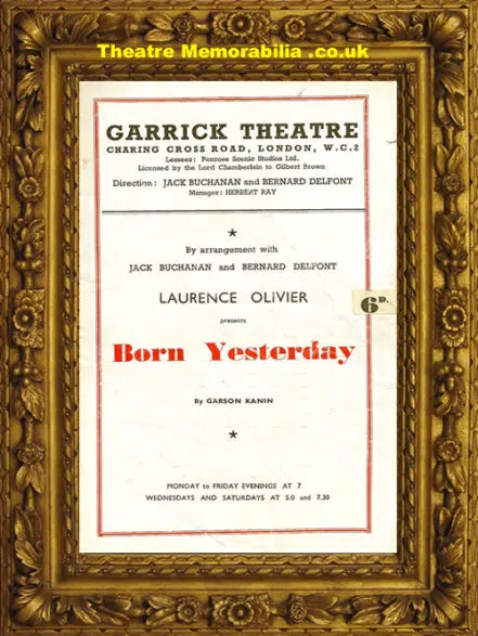 London Garrick Theatre – Born Yesterday – Laurence Olivier