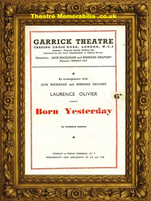London Garrick Theatre - Born Yesterday - Laurence Olivier