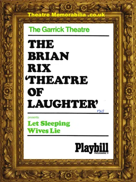 London Garrick Theatre – Brian Rix Theatre Of Laughter – 1967