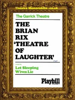 London Garrick Theatre – Brian Rix Theatre Of Laughter – 1967