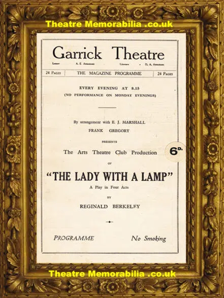 London Garrick Theatre – Lady With A Lamp – 1929