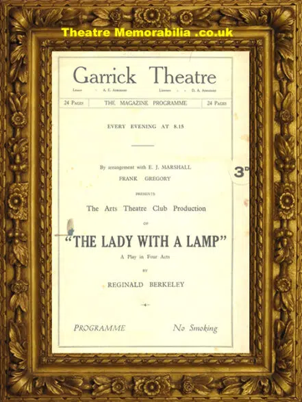 London Garrick Theatre – Lady With The Lamp – 1929