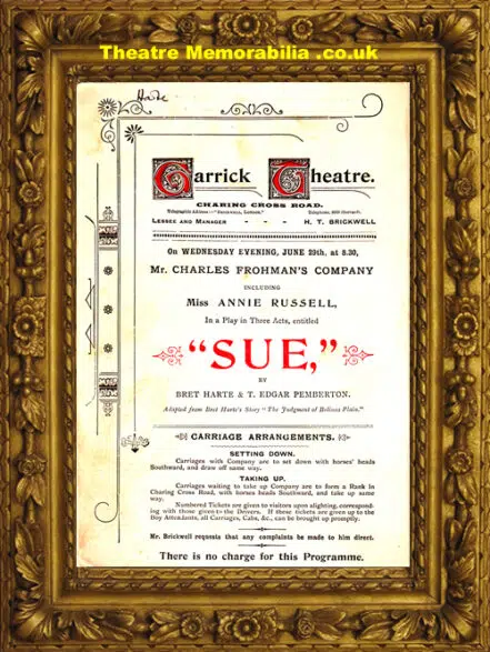 London Garrick Theatre – Sue – 1898