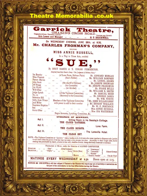 London Garrick Theatre - Sue - 1898