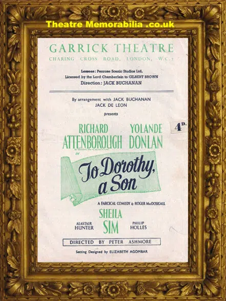London Garrick Theatre – To Dorothy, A Son – 1951 R Attenborough