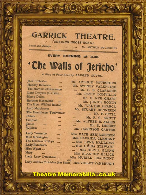 London Garrick Theatre - Walls Of Jericho - 1901