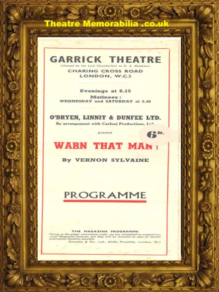 London Garrick Theatre – Warn That Man – 1940’s