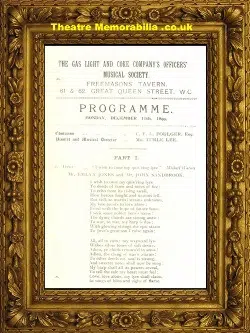 London Gas Light Coke Company Officers Musical Society 1899