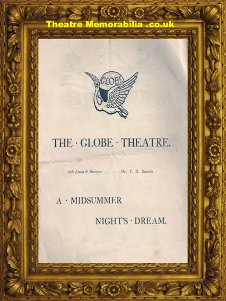 London Globe Theatre – A Midsummer Night’s Dream – 1890