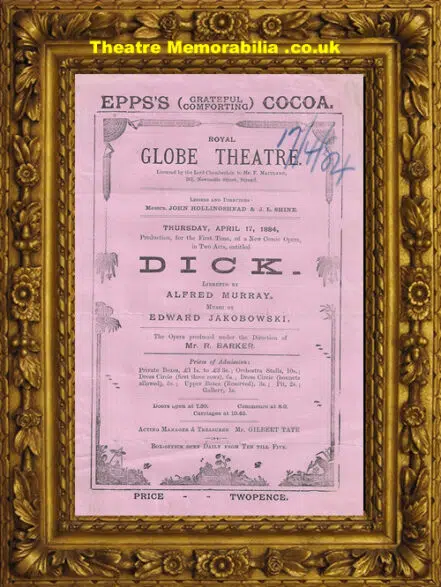 London Globe Theatre – Dick – 1884