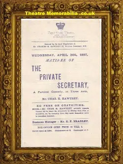 London Globe Theatre – Private Secretary – 1887