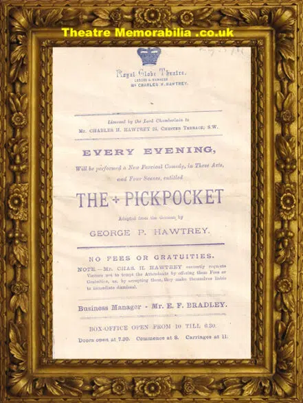 London Globe Theatre – The Pickpocket – 1886