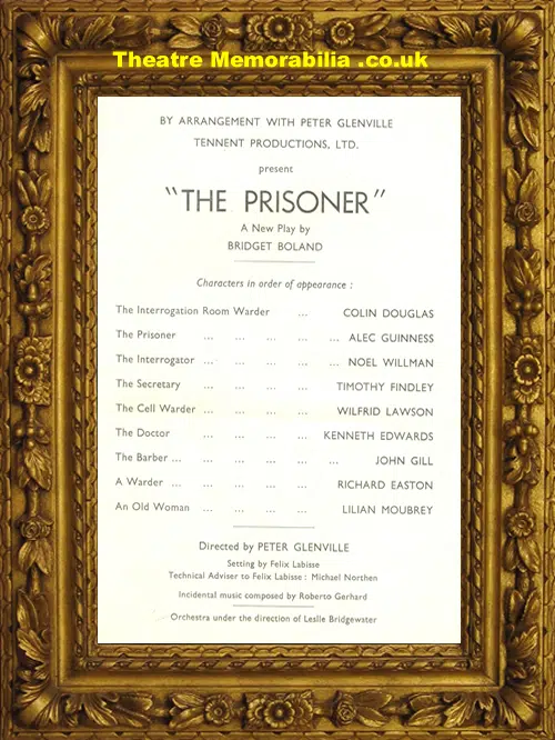London Globe Theatre - The Prisoner - 1950's - Alec Guinness