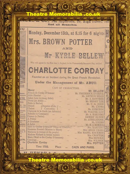 London Grand Theatre - Charlotte Corday - 1898