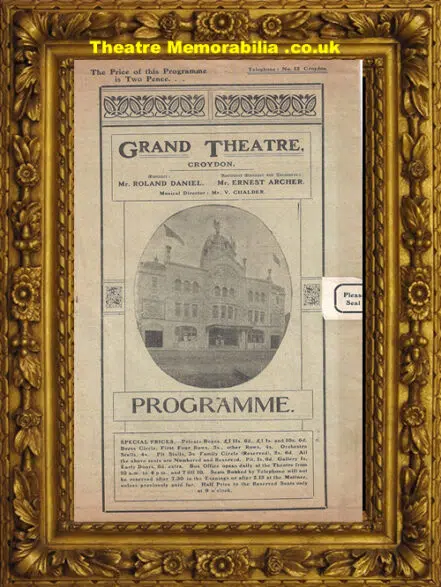 London Grand Theatre Croydon – Othello + Two Pins – 1908