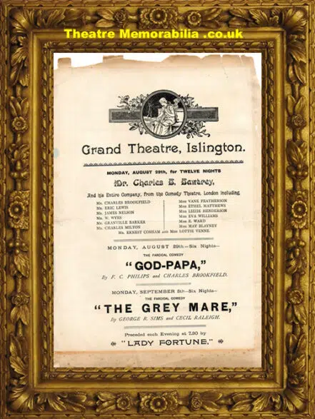 London Grand Theatre – Islington – Chas H Hawtrey – 1892