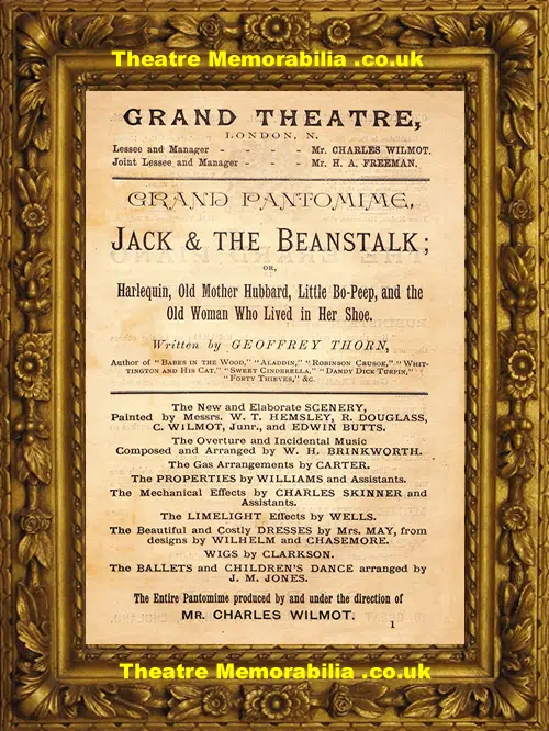 London Grand Theatre - Jack And The Beanstalk - 1893 - Islington