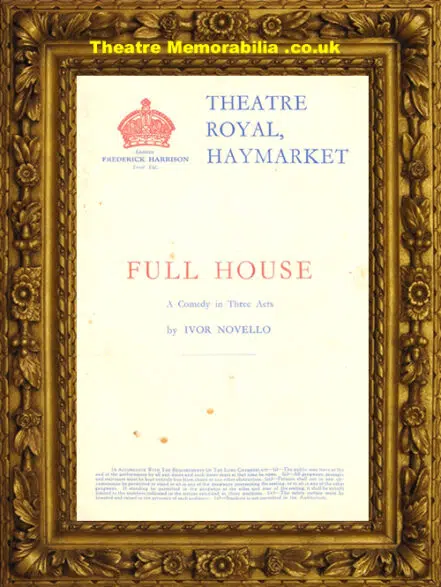 London Haymarket Theatre – Full House – 1940’s Novello