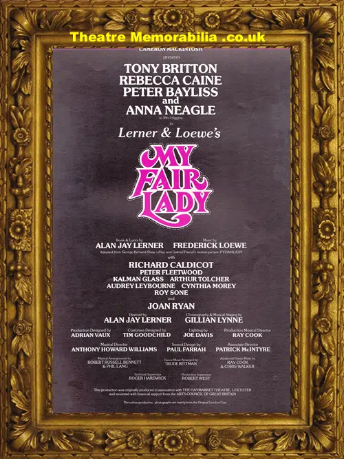 London Haymarket Theatre - My Fair Lady - 1979 - Tony Britton