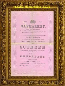London Haymarket Theatre – Our American Cousin – 1875