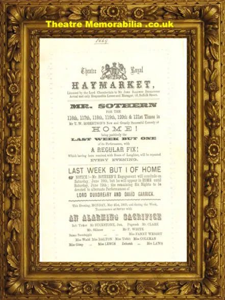 London Haymarket Theatre Royal – His First Champagne – 1869