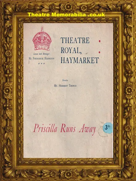 London Haymarket Theatre Royal – Priscilla Runs Away – 1940’s