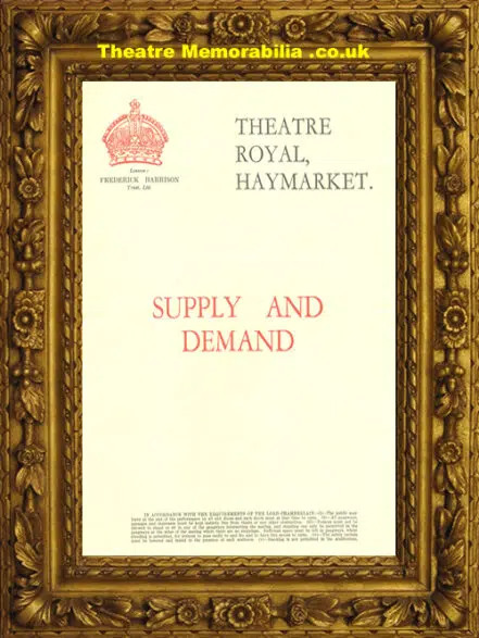 London Haymarket Theatre Royal – Supply & Demand 1931