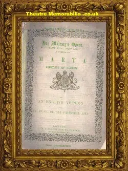 London Her Majesty’s Opera Theatre – Marta Music Book – 1876