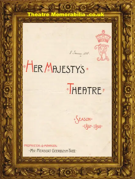 London Her Majesty’s Theatre – A Man’s Shadow – 1897