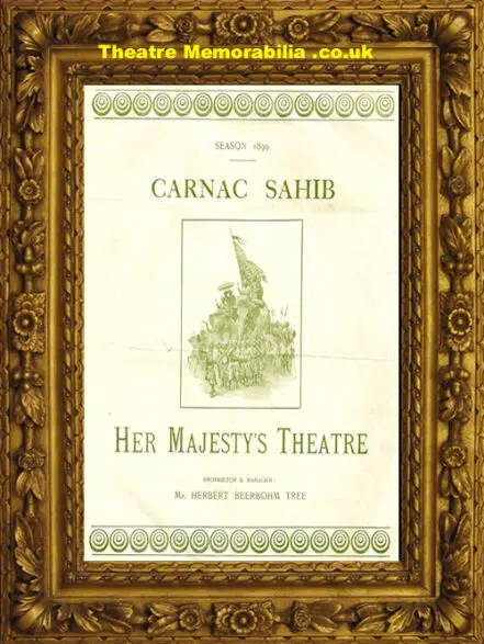 London Her Majesty’s Theatre – Carnac Sahib – 1899 G Du Maurier