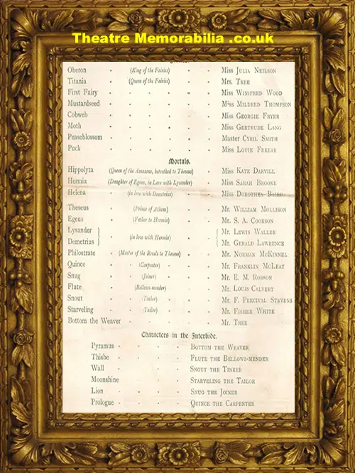 London Her Majesty's Theatre - Midsummer Nights Dream - 1900