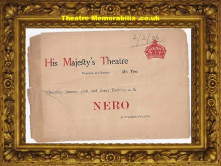 London Her Majesty’s Theatre – Nero – 1906