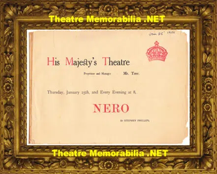 London Her Majesty’s Theatre – Nero – 1906